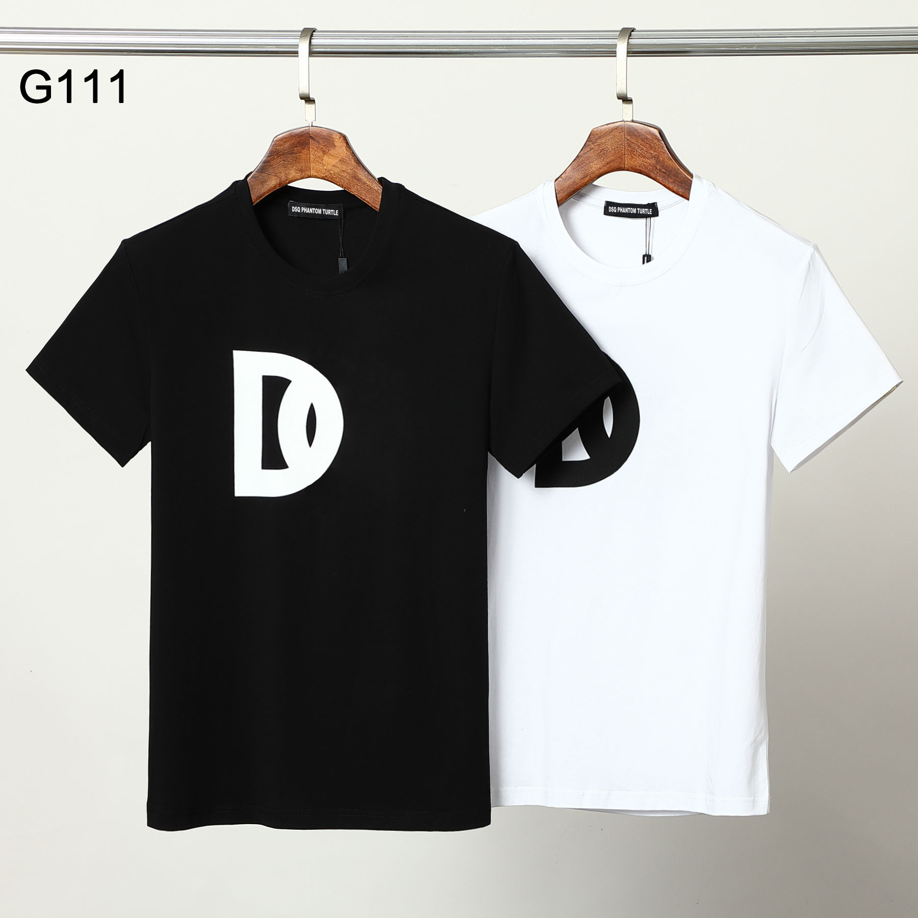 DSQ PHANTOM TURTLE Mens Designer T shirt Italian Milan Fashion Logo Print T-shirt Summer Black White T-shirt Hip Hop Streetwear 100% Cotton Tops Plu
