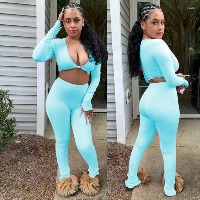 

Women' Two Piece Pants Suit Elegant Lady Age Reduction Sets Moto Biker Short Tops Sexy Fashion Leaky Waist Long Sleeve Suits 2022, Black