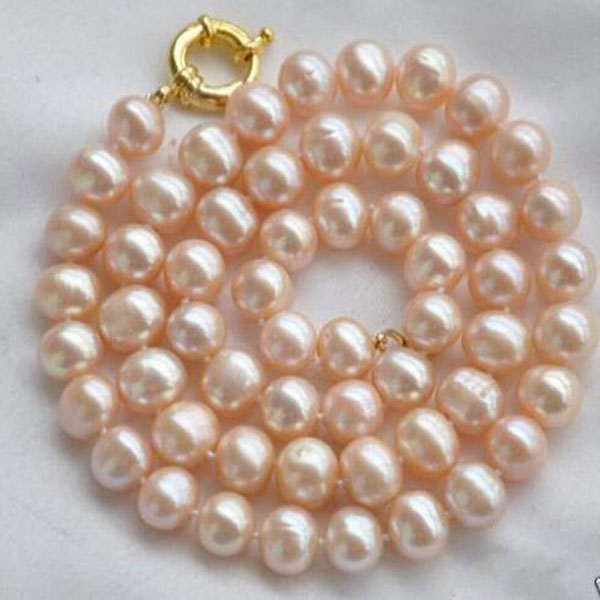 

Real 8-9mm Natural Pink Freshwater Pearl Necklace 18"AAA