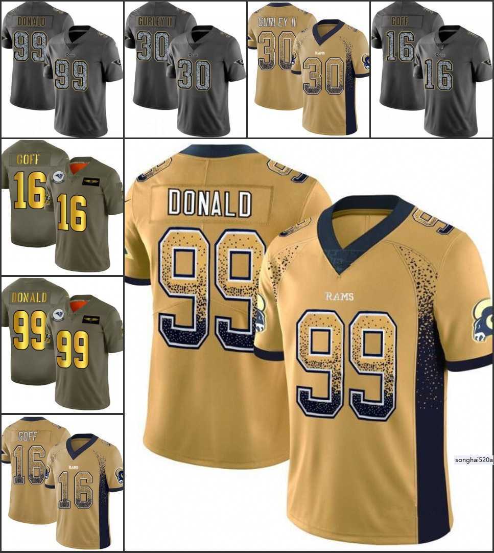 

Los Angeles' Rams' Men #99 Aaron Donald 16 Jared Goff 30 James Conner Women Youth Limited Football''NFL''Jersey