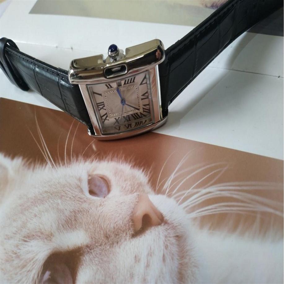 

Nice Look Leather Rectangle Fashion Men Womens Casual Luxury Watch quartz White Lovers Simple Dial female Designer Couples Watches284O, As pic