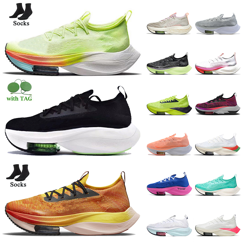 En gros 2022 Mesh Chaussures De Course Mode Sports De Plein Air Pour Femmes Hommes Barely Volt Noir Blanc Ekiden Eliud Kipchoge Hyper Violet Past