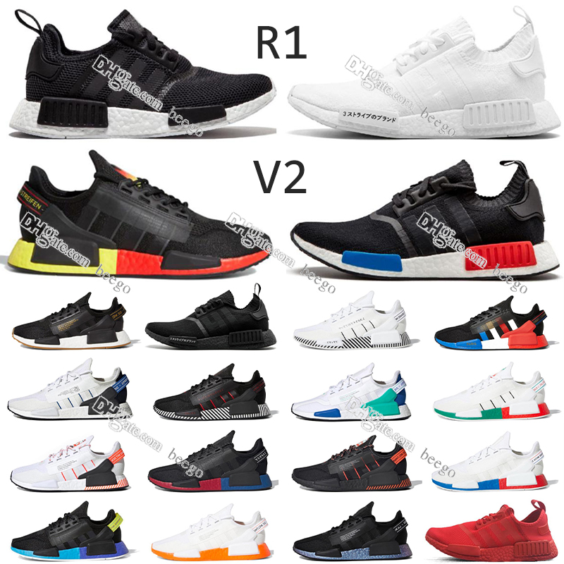 

wholesale Dazzle Camo Nmd R1 V2 Mens Running Shoes Aqua Tones Mexico City Metallic Core Black Munich Oreo Og Men Women for Japan Outdoor Trainers sneakers shoe nmds, Bubble bag + shoe box