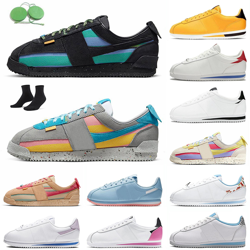 

Fashion Runners Union x Cortez Running Shoes Sesame Forrest Gump Sports Lemon Frost Off Noir Smoke Grey Day of The Dead Women Men Black White Leather Trainers Sneakers, 36-40 basic sl cherry