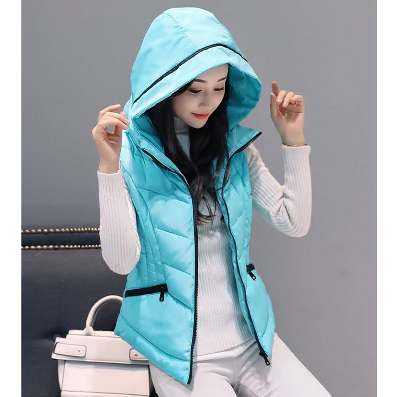 

Women's Vests AUTUMN WINTER HOODED VEST SHORT SLIM FEMALE PARKAS WAISTCOAT COTTON WADDING 2022 HIGH QUALITY ZL482Women's, Red