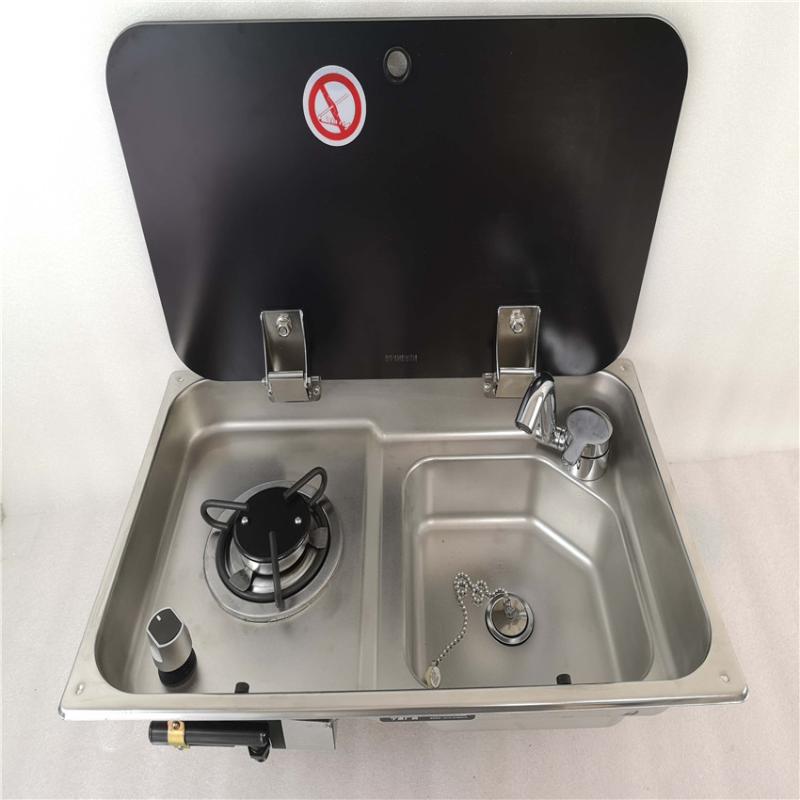 

Parts 1 Burner Gas Stove Hob Sink Comb With Glass Lid 1*1.8KW 536*318*146/120mm GR-903