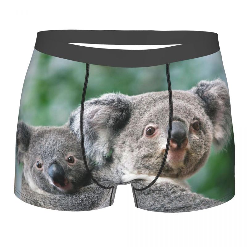

Underpants Underwear Men Boxers Koala Cuddling On Momma Sexy Boxer Male Panties Boxershorts Homme, Black;white