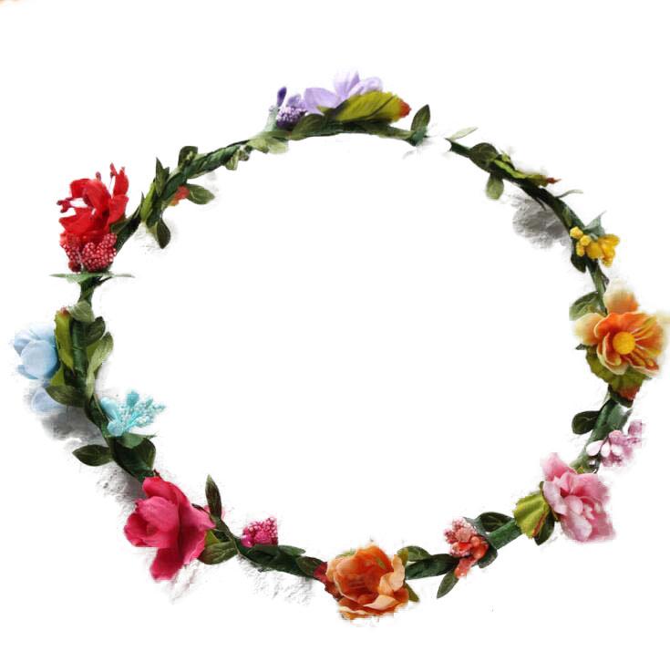 

Bohemian Terylene Flower Wreath Garland Crown Festival Wedding Bridal Bridesmaid Floral Headband Headdress Headpiece Hair Accessories SY222