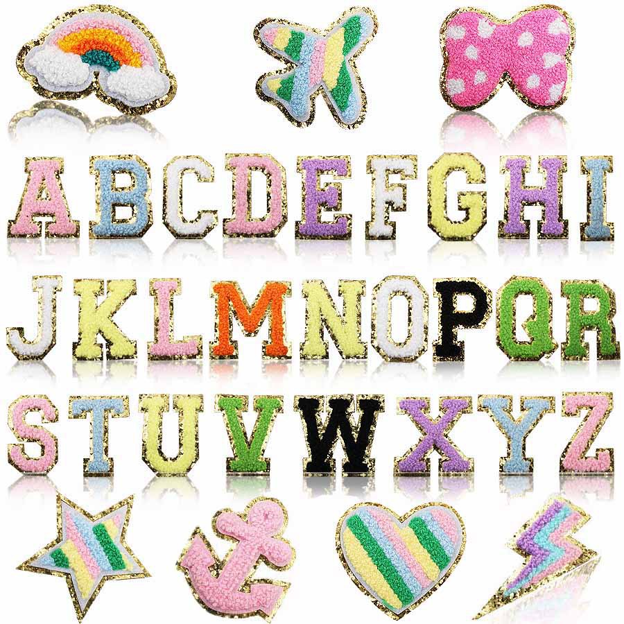 

Notions Self Adhesive Letters Patches Bow Rainbow Towel Embroidered Patch for DIY Clothing Bags Jacket Shoes Iron on Accessories Applique 5.5cm