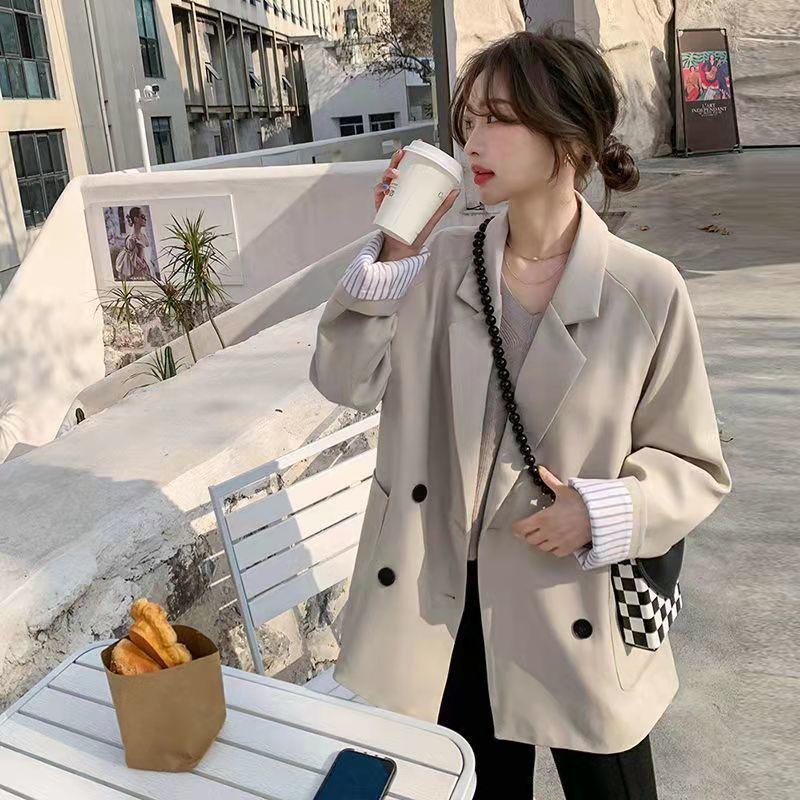

Women' Suits & Blazers Women' Spring Autumn 2022 British Style Solid Temperament Suit Outerwear Female Single Breasted Loose Casual Z5, Black