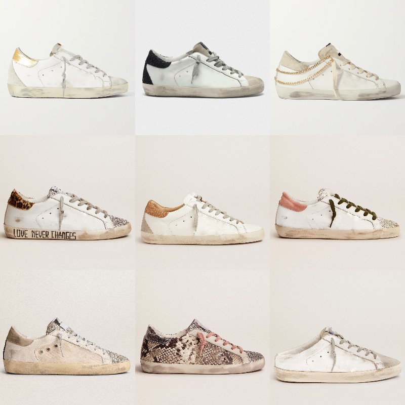 

Deluxe Brand Shoes Women Sneakers Casual Shoes Superstar Pink Sequin Classic White Do -Old Dirty Super Star Man Shoe, Star 28