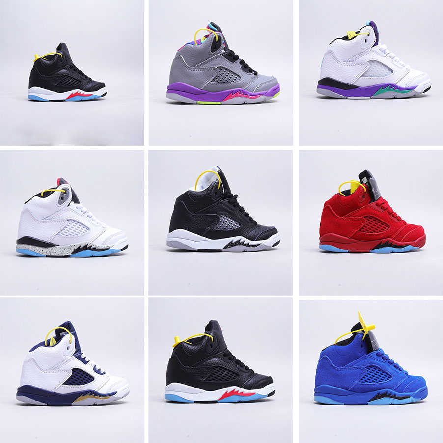 

Kids TD 5 5s V Grape Fresh Prince Bel Basketball Shoes Boys Girls UNC Racer Blue Suede Oreo Fire Red TOP 3 Arctic Punch Pink Sneakers US 8C-3Y 25-35, # 4