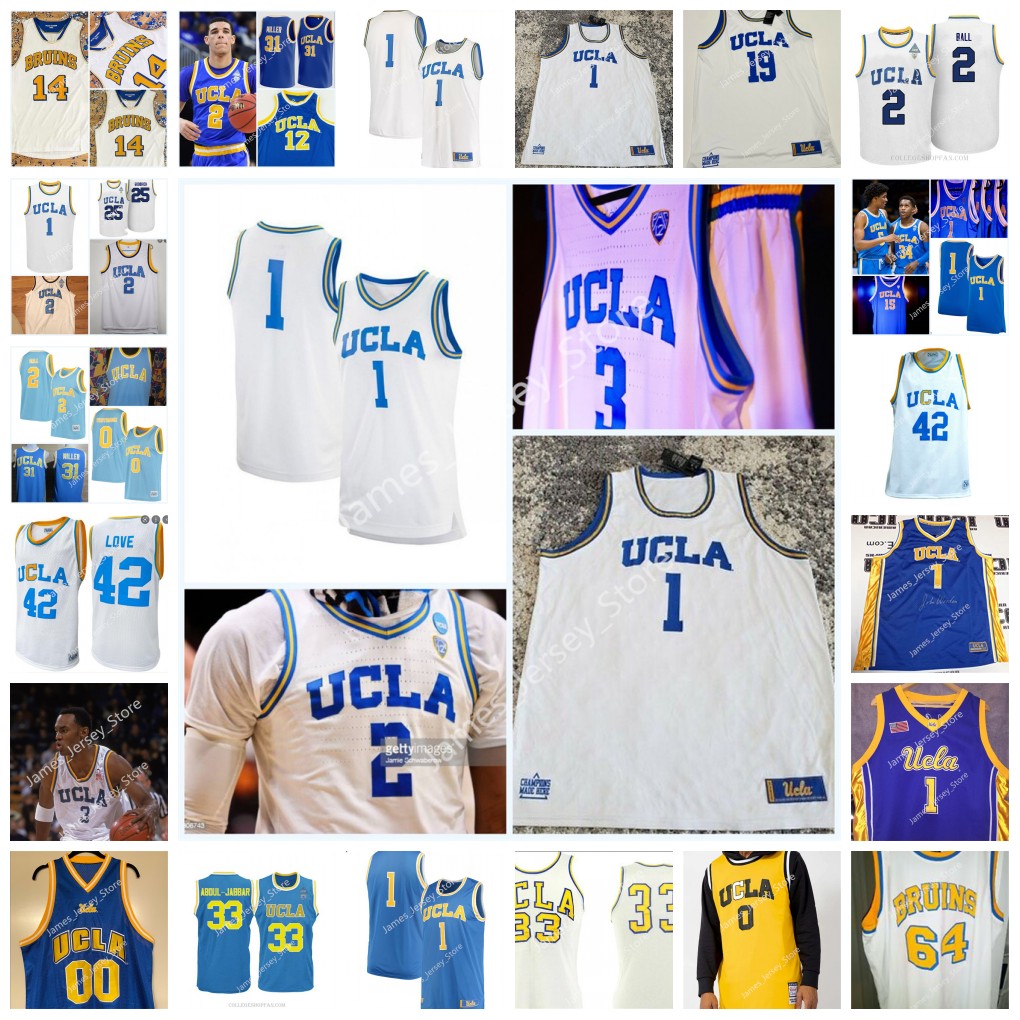 Maillot de basket-ball cousu personnalisé NCAA 2022 UCLA 12 Toby Bailey 31 Ed O'Bannon 52 J. R. Henderson 4 Trevor Wilson 30 Tracy Murray 6 Willi