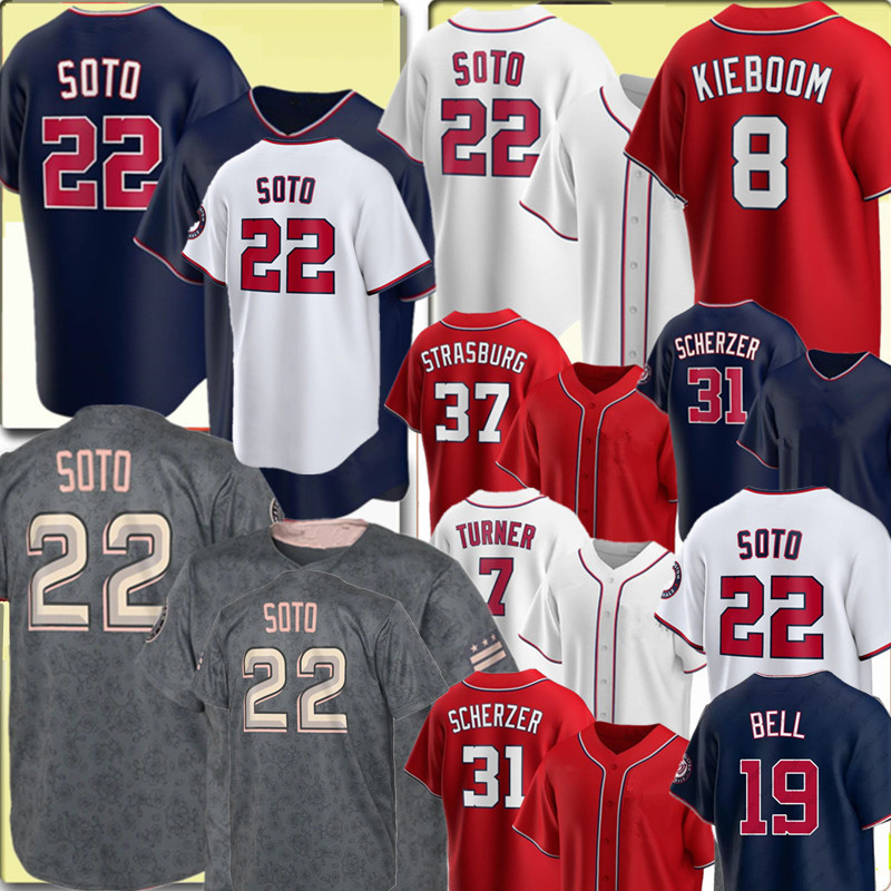 

22 Juan Soto Trea Turner Jersey Carter Kieboom Max Scherzer Baseball Jerseys Stephen Strasburg Luis Garcia Chris Archer Josh Bell Anthony Rendon Víctor Robles, Cool base guoming