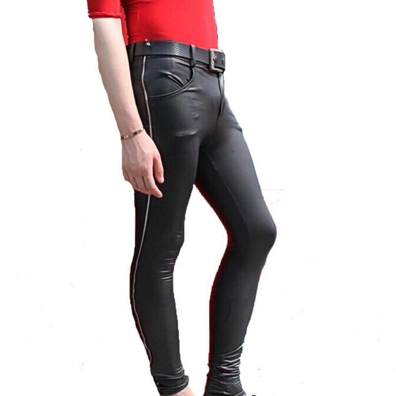 

Men's Pants Cool Sexy Men's Faux Leather Matte Skinny Pencil Casual Leggings Slim Fit Tight Erotic Lingerie Clubwear Plus SizeMen's, Black