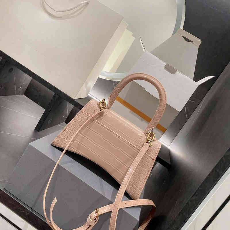 

Shoulder Bags Women Hourglass High-quality Leather Handbag Classic Workplace Must Crossbody Designer Messenger Wallet 1027, Pink