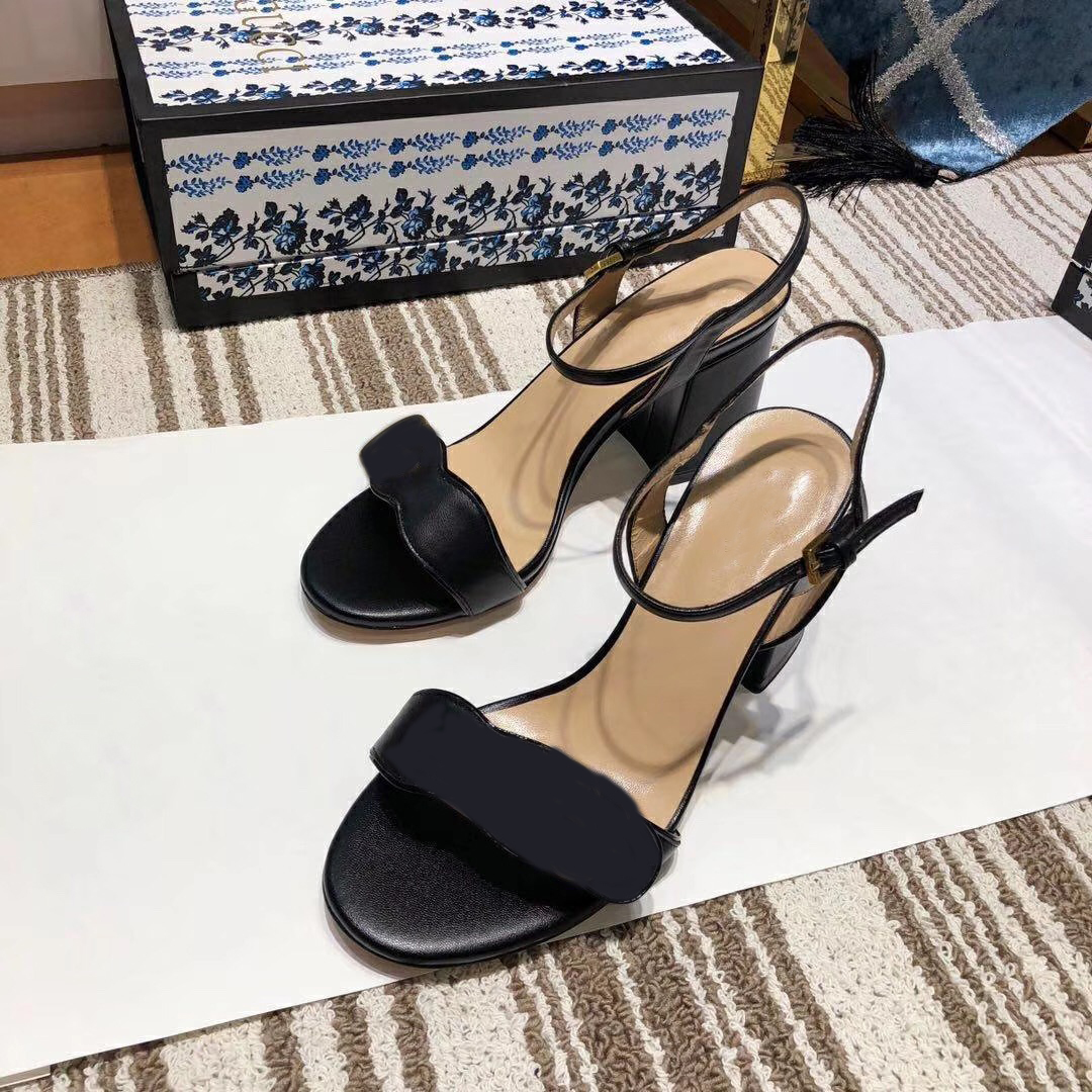 

women high heels Leather sandals mid-heel sandals Double metal Lady Summer party Dress Wedding Shoes Sexy shoes 8 colors NO21, Sock