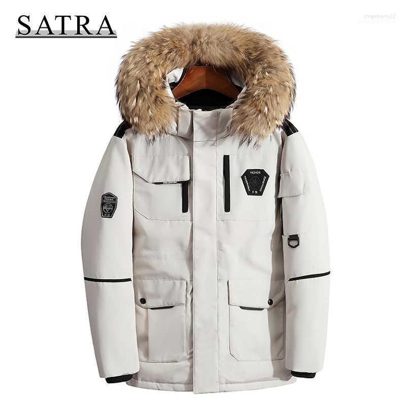 

Men' Down & Parkas SATRA 2022 Arrival Men 90% White Duck Hooded Jackets Winter Thick Warm Parka Overcoat Stra22, Black