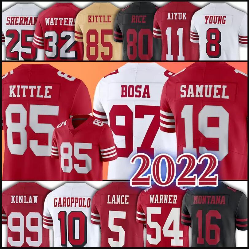 

Custom George Kittle Jersey San Francisco''49ers''bolor Trey Lance Deebo Samuel Nick Bosa Fred Warner Jerry Rice Brandon Aiyuk Football Jerseys Mens Kids, Color