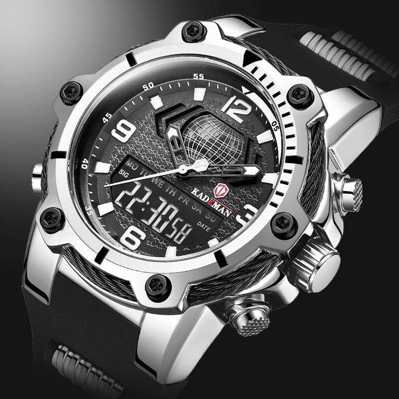 

Wristwatches Digital Men Military Watch 50m Waterproof Wristwatch LED Quartz Clock Sport Male Big S Relogios Masculino, Watch option 1
