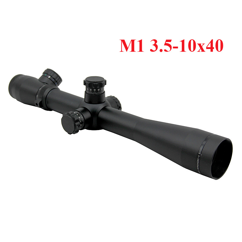 

M1 3.5-10x40 Scope Illuminated Red Green Blue Mil-Dot Side Wheel Riflescope Hunting Rifle Optics