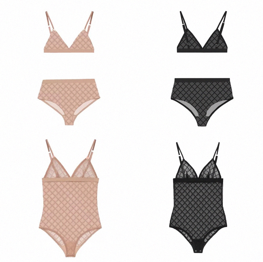 

designer Letters Tulle Lingerie Bodysuit Lace Bustiers Embroidered Womens Underwear Vintage Bra Briefs Set Thin Breathable Bodysuits, 1 with tags