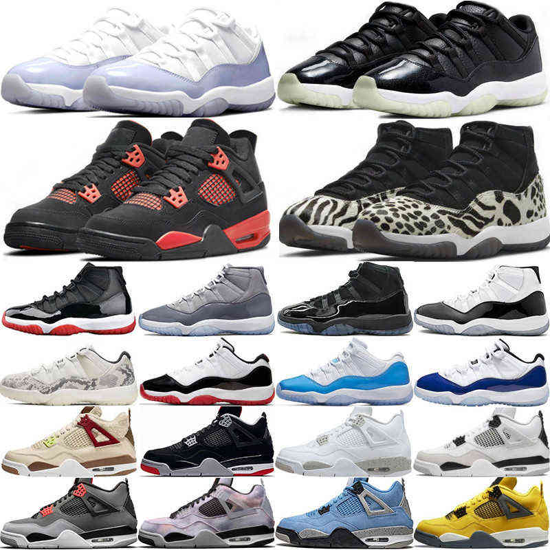 

4 4s Basketball Shoes Man Woman Sneakers Military Black Red Thunder Sail Infrared White Oreo Fire Red 11 11s Pure Violet Low 72-10 Cool Grey, 12