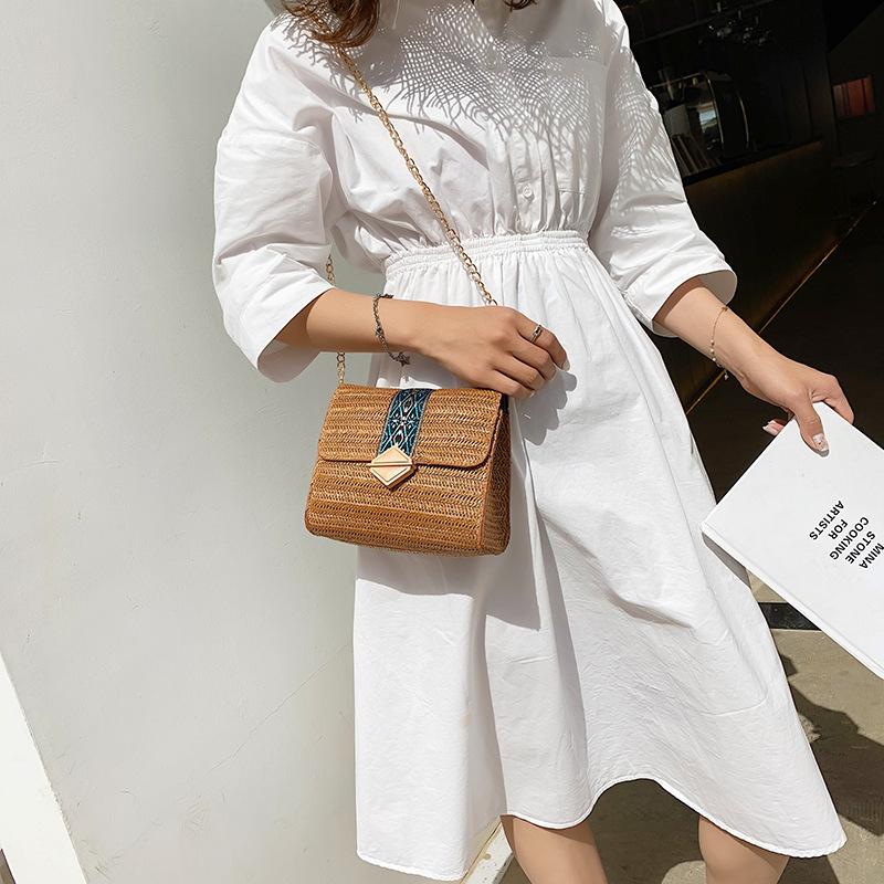 

Evening Bags Summer Straw Bag Women Handbags Designer Woven Boho Tote Beach Embroidery Fashion Flap Crossbody BagEvening, Beige