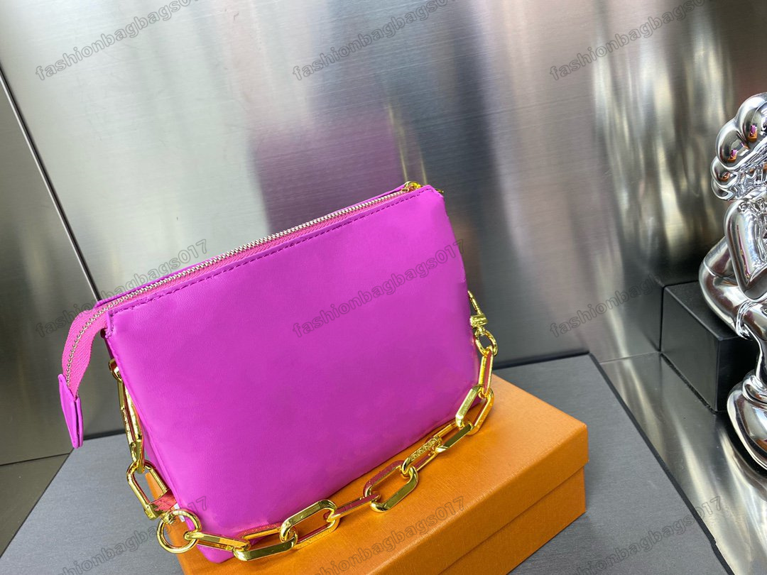 

COUSSIN BB Shoulder Bag M59396 M20567 Gold-color Chain Clutch Bag Monograms Handbag Designer Spring Summer 2022 Women Purse Wallet Orchidee Purple