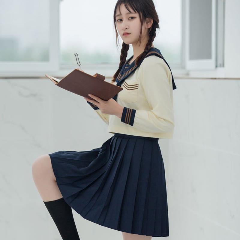 

Clothing Sets Jk Uniform Tea Feather Basic Skirt Genuine Kansai Lapel Long Sleeve Student Wear College Style FemaleClothing, Short sleeve suit