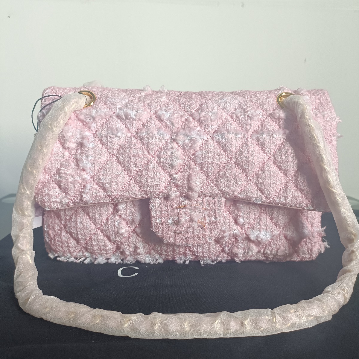 

AKS New Pink Tweed Classic Mini Flap Bags Quilted Matelasse Chain Crossbody Shoulder Outdoor Sacoche Luxury Designer Womens Cosmetic Case Purse Handbags 20C Y37, Extra freight