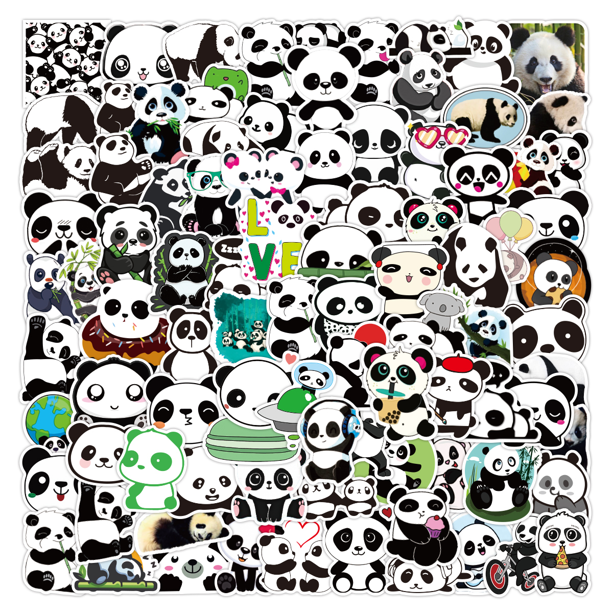 50Pcs Panda Animal Cartoon Cute Graffiti Stickers Aesthetics For Kids Toys DIY Luggage Pencil Phone Case Water Bottle Laptop Guitar Car Decals-image-761462281