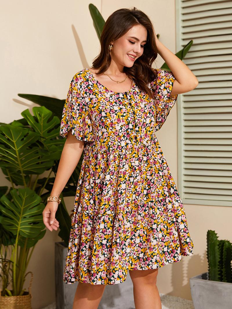 

Plus Size Dresses Women Dress Floral Larges Big Plussize Streetwear Clothes Clothing Casual Wear For Female SuitsPlus, Lh1019