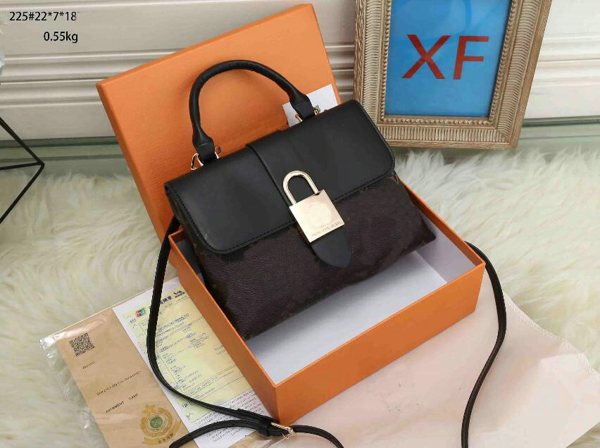 

Designer Women Handbags Purse High Quality Shoulder bags Chain Cross Body Handbag pu Leather Fashion Crossbody bag Messenger 225#22x7x18, Brown flower/black