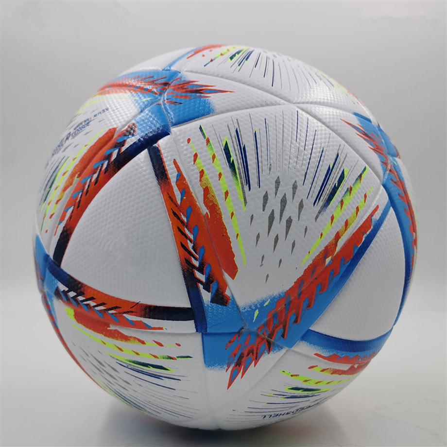Nouveau Qatar Top Quality World Cup 2022 Soccer Ball Taille 5 PU MATÉRIAUX SEAU SEAU SORTOOR FOOTBALL TRACING MATCH LAGUE BALLS FUTBOL315Q