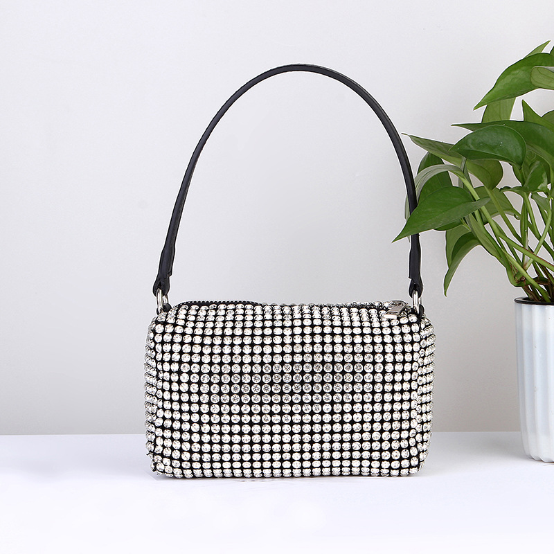 

2022 New Women's Rhinestone Flap Bags Bling Full of Diamonds Handbgs Evening Bag Small Square Bag, As pic
