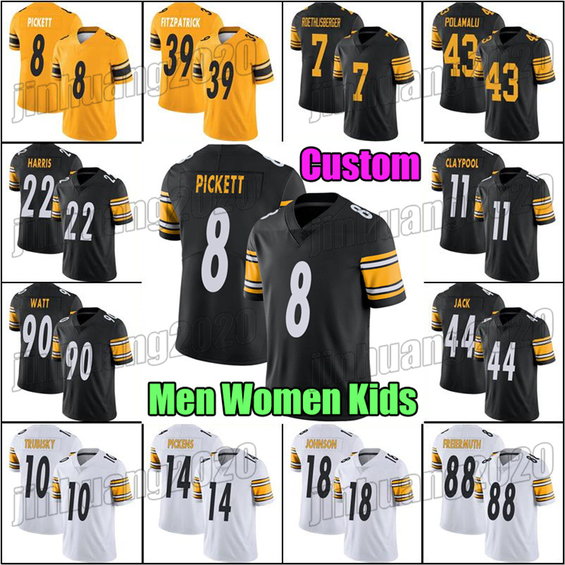 

Najee Harris Kenny Pickett Jersey Football Pittsburgh Steelers TJ Watt Chase Claypool Myles Jack Jerseys George Pickens Minkah Fitzpatrick Cameron Heyward Sutton, Man custom jersey (gr)