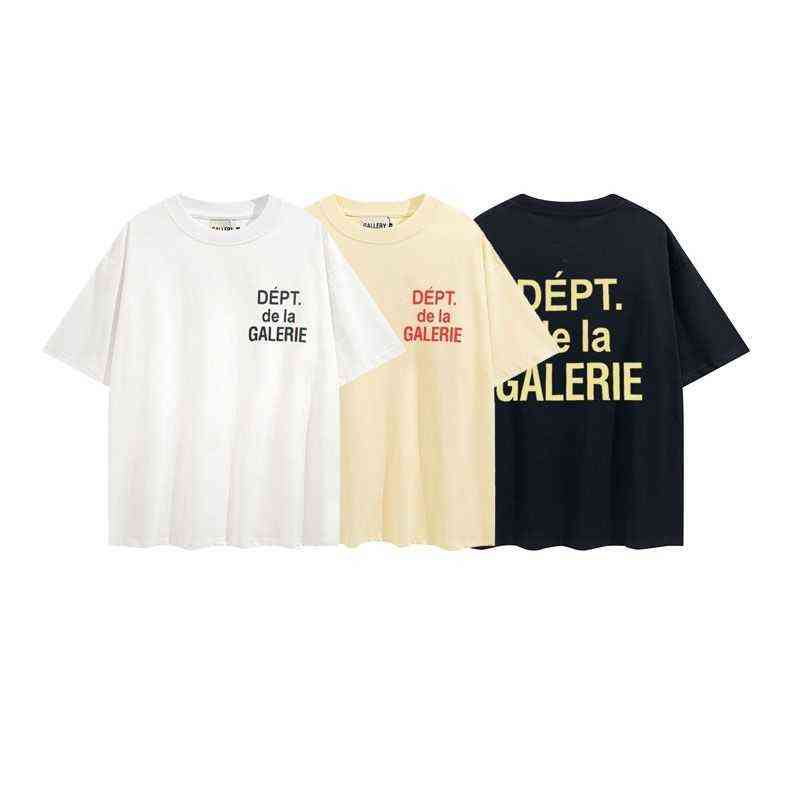 

Designer T-shirt Geller' Deptt Correct Version Galery French Vintage Printed Fog Loose Trendy Round Neck Couple Short Sleeve T-shirt Start, White