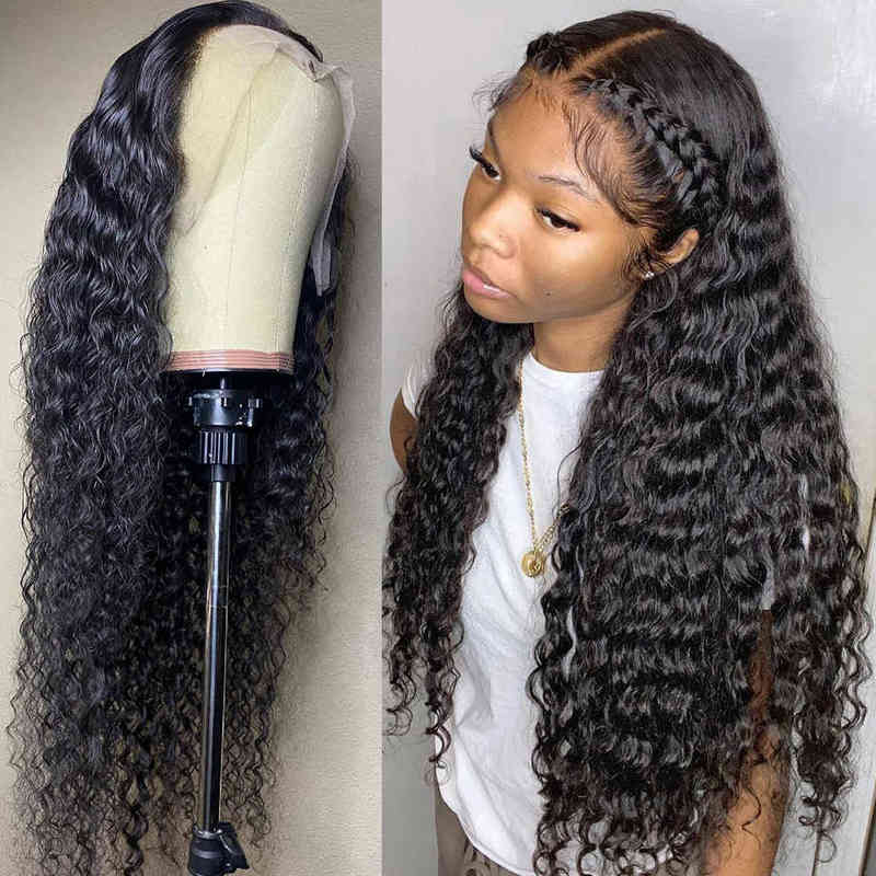

Nxy Hair Wigs 13x4 Loose Deep Wave Frontal Hd Brazilian for Black Women Water Lace Front 40 Inch Curly Human 220609, 13x4 lace wig