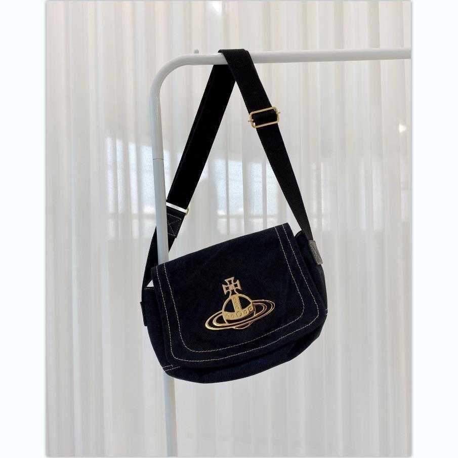 

Japanese Vivian empress dowager's Vintage medieval bag classic Saturn large canvas bag Single Shoulder Messenger Bag, Beige new product