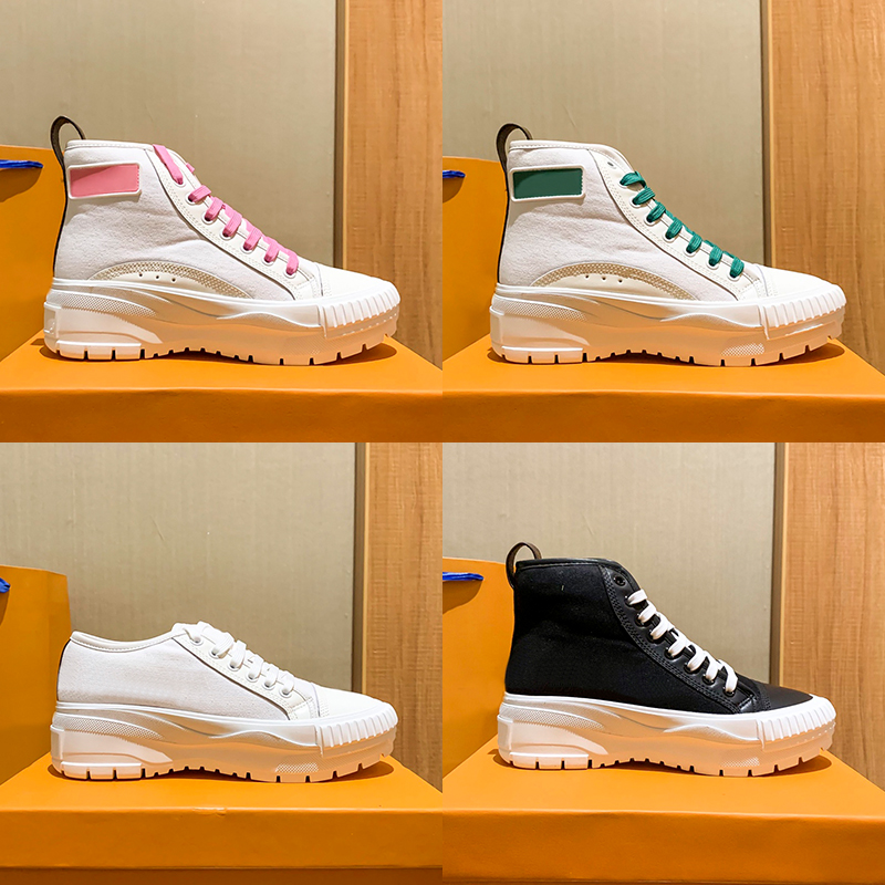 

Luxury Squad Sneaker Boot women casual shoes white black pink Pine Green Deep Blue low High Top platform designer sneakers fashion Canvas Carfskin womens trainers, 08 shoe box