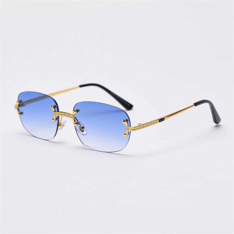

Sunglasses Designer Coated Lens Vintage Rimless Rectangle Women Men Metal Frame PC Lenses Sun Glasses UV400 2022Sunglasses