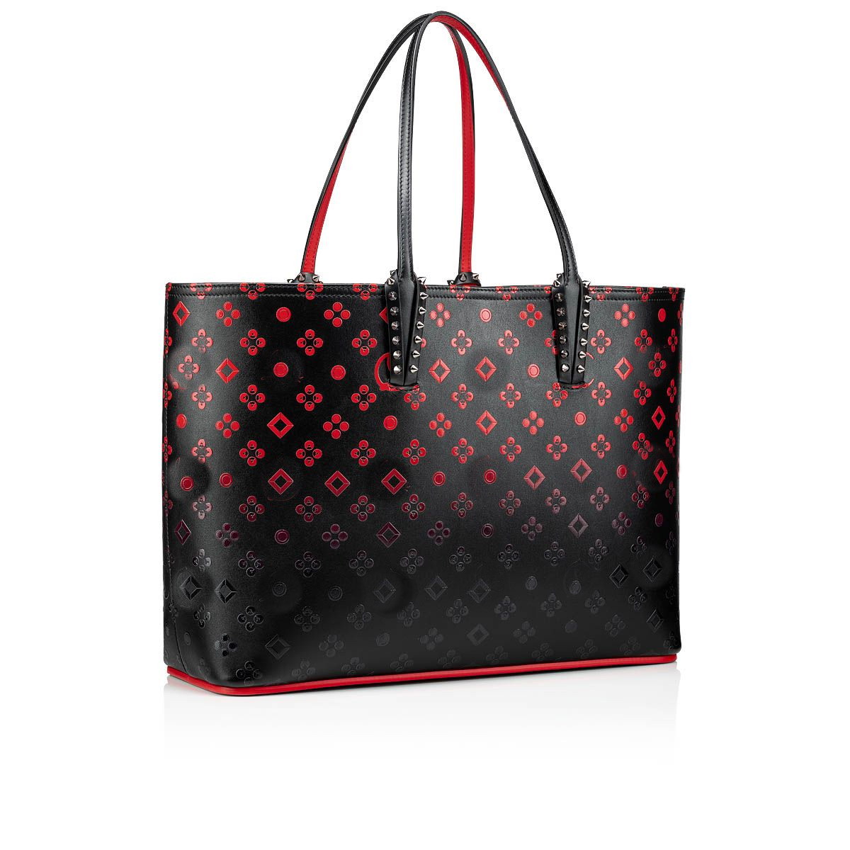 

Fashion Bag cabata designer totes rivet genuine leather Red Bottom Handbag composite handbags famous purse shopping bags Black White With Wallets, Size=30.5x49x14cm