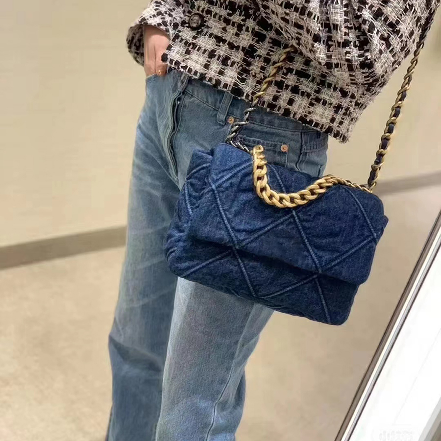 

Original Quality 26CM Denim Designer Cross Body Bag Women Chains Shoulder HandBag Luxuries Designers Classic Flap Bags With Box C016