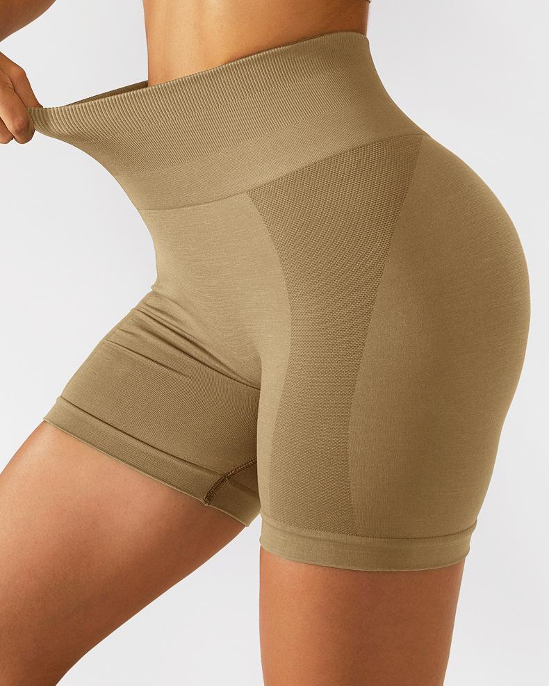 

Seamless Yoga Shorts Summer Runner Wild Slim Fit Sports Shorts Womens Breathable High Waist Fitness Tights Pants, Black