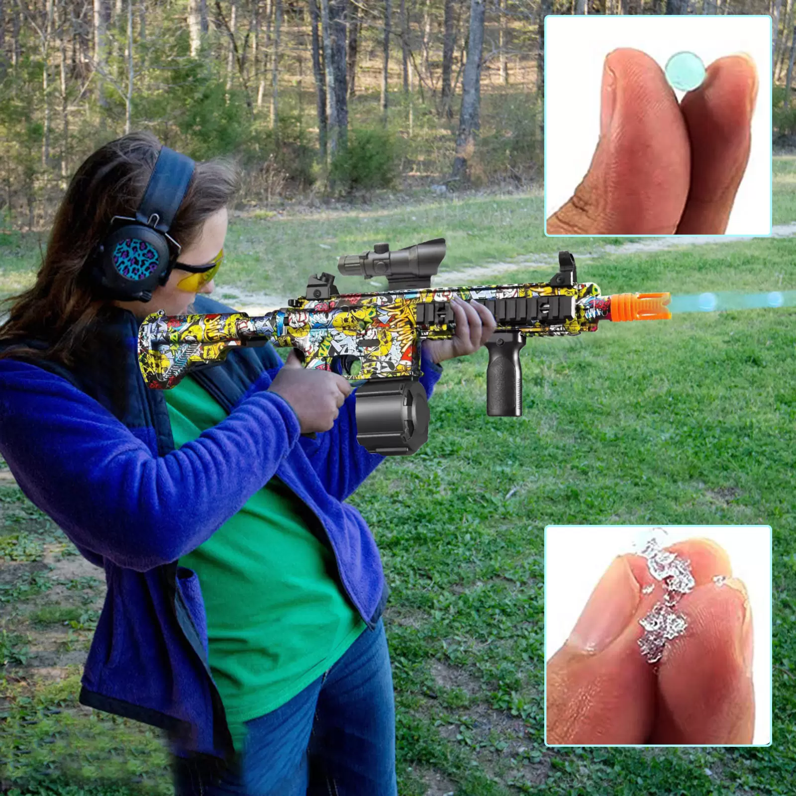 

M416 toy gun with 15000 pcs eco-friendly water drop manual and electric spray Gun 2 in 1 gel ball blaster ToysGun for kids factory wholesale