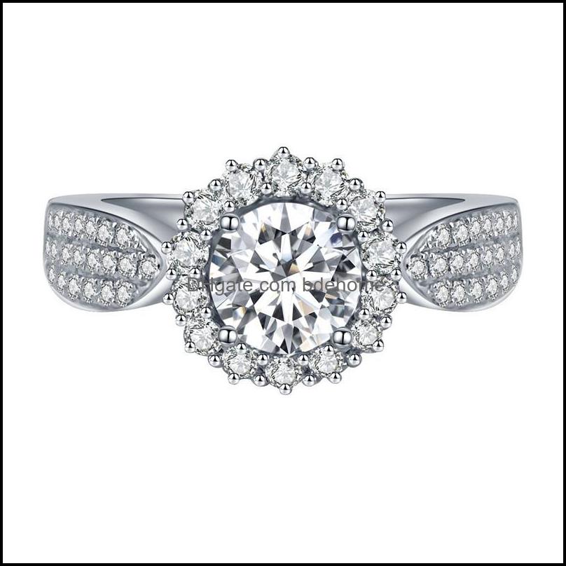 Bande Anneaux Bijoux De Luxe Exquis Gypsophile Micro-Incrusté Zircon Dames Anneau De Mode Accessoires De Mariage Femme Drop Delivery 2021 Kgb7W