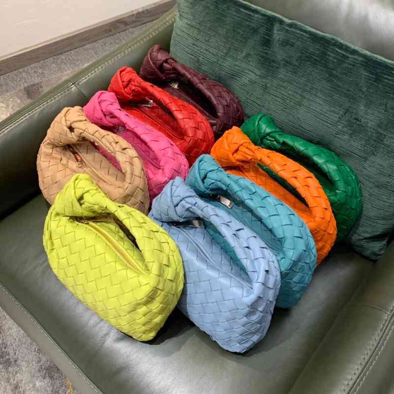 

Designer Handbags Bottegav Venetas Jodie Mini Handbag Sheepskin Underarm Woven Hand Knotted Women's Cloud Bag JIA3, Black