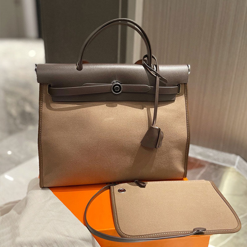 

Canvas Totes Bag Women Handbags Cross Body Bags Genuine Leather Patchwork Letter Hasp Lock Hardware Accessories Simplicity Satchels Solid Bag Large Capacity, Cream