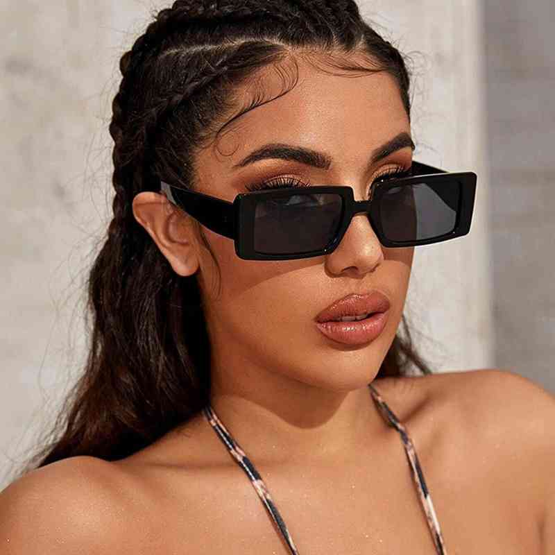 

2021 New Trendy Custom Fashion Vintage Ladies Rimless Square Small Rectangle Frameless Sun Glasses Women Men Shades Sunglasses